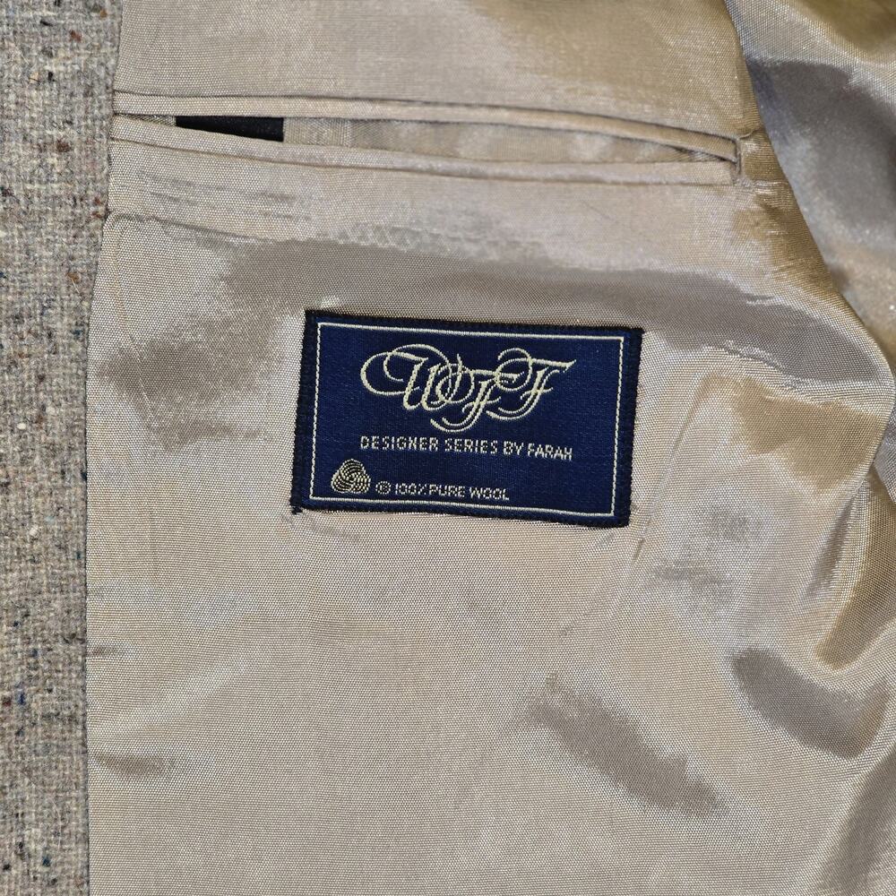 Vintage WFF Designer Series by Farah Wool Tweed Sport Blazer 42L Elbow Patches - Picture 11 of 14